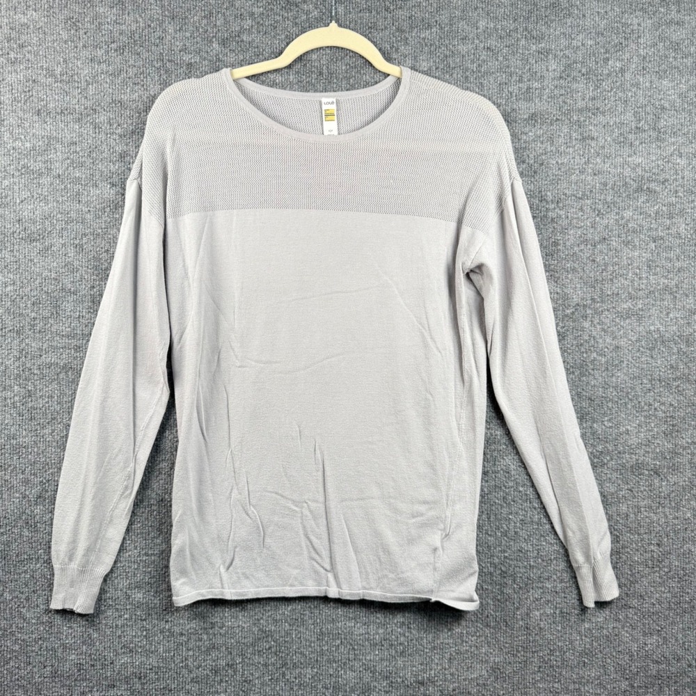 Lole Womens Small Mixed Knit Mesh Panel Crewneck Sporty Chic Atheisure Workout